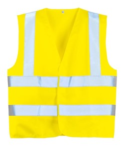 Gilet alta visibilità giallo arancio con bande riflettenti - Canevari  Sicurezza
