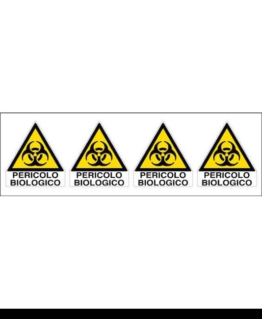 Adesivo 'pericolo biologico' da 4 etichette
