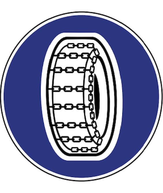 Cartello Stradale Obbligo Catene Da Neve SEG FLR260087