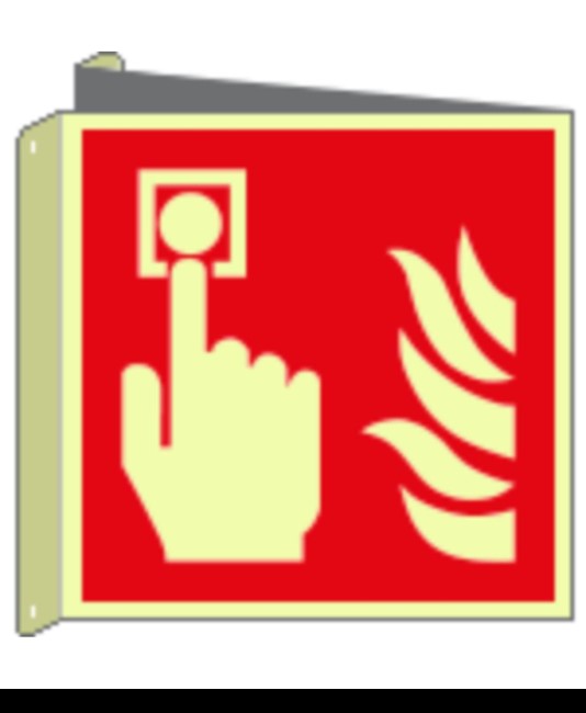 Cartello bifacciale fotoluminescente 'allarme antincendio'  Din Plus