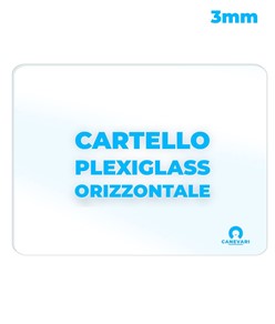 Cartello in plexiglass da 3mm formato orizzontale