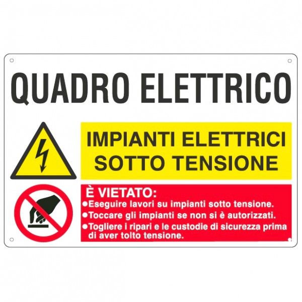 Cartello Multisimbolo Quadro Elettrico Impianti Elettr Seg