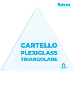 Cartello in plexiglass da 3mm formato triangolare