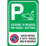 Cartello 'stazione di ricarica veicoli elettrici con di - SEG 56115