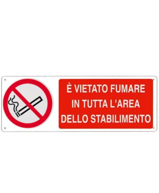 Cartello vietato fumare in tutta l'area dello stabilim - SEG 18092