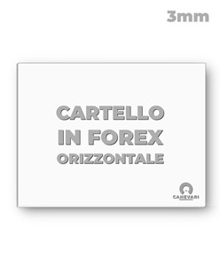 Cartello in forex da 3mm formato orizzontale