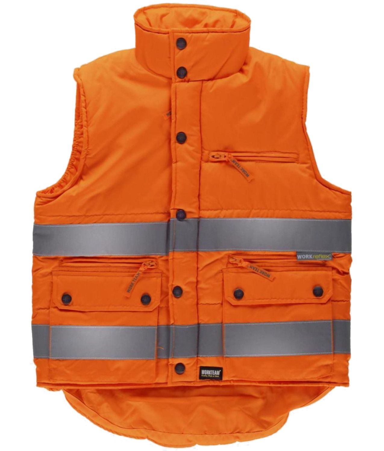 Gilet alta visibilità giallo arancio con bande riflettenti - Canevari  Sicurezza