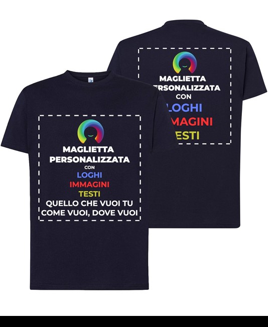 T-shirt personalizzata con stampa fronte e schiena